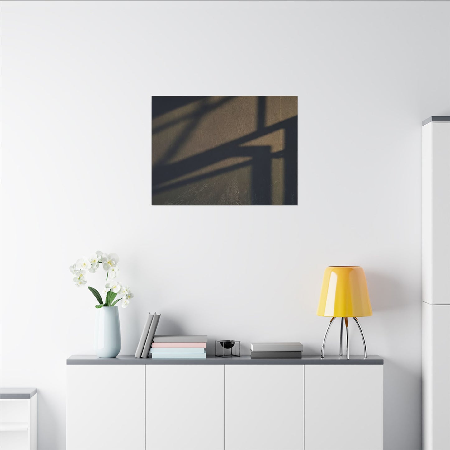 Sophisticated Shadow Play Canvas Art - Moody Minimal Dark Japandi