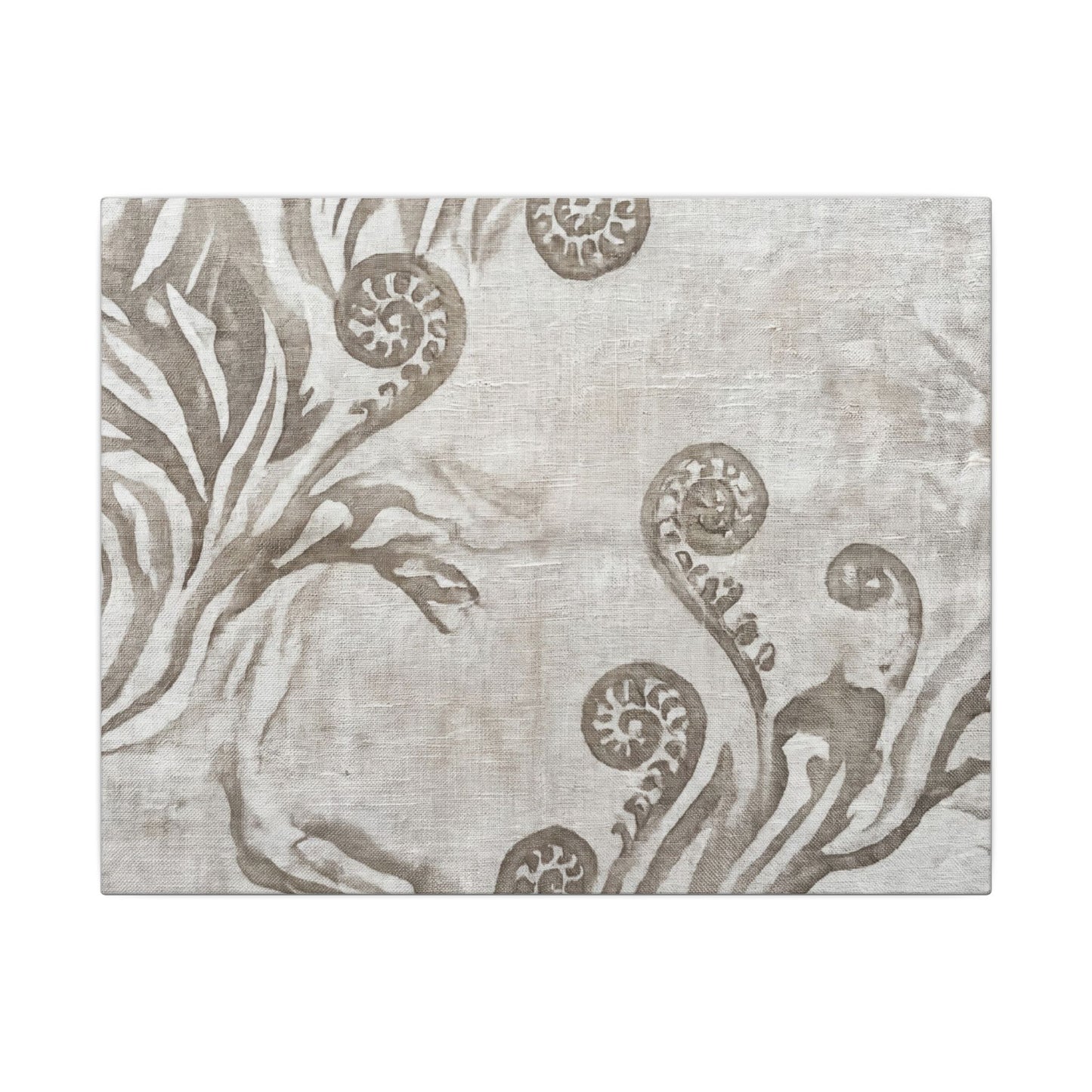 Japandi Fern Unfurling in Overcast | Japanese Pattern Canvas Art Art Print