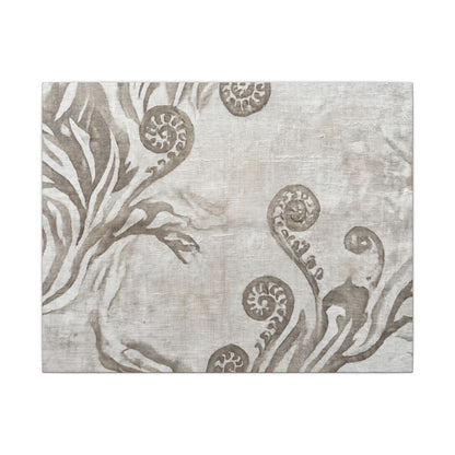 Japandi Fern Unfurling in Overcast | Japanese Pattern Canvas Art Art Print