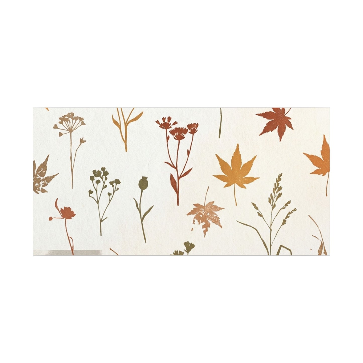 Autumn Dried Flowers Japanese Pattern Canvas Art | Elegant Decor