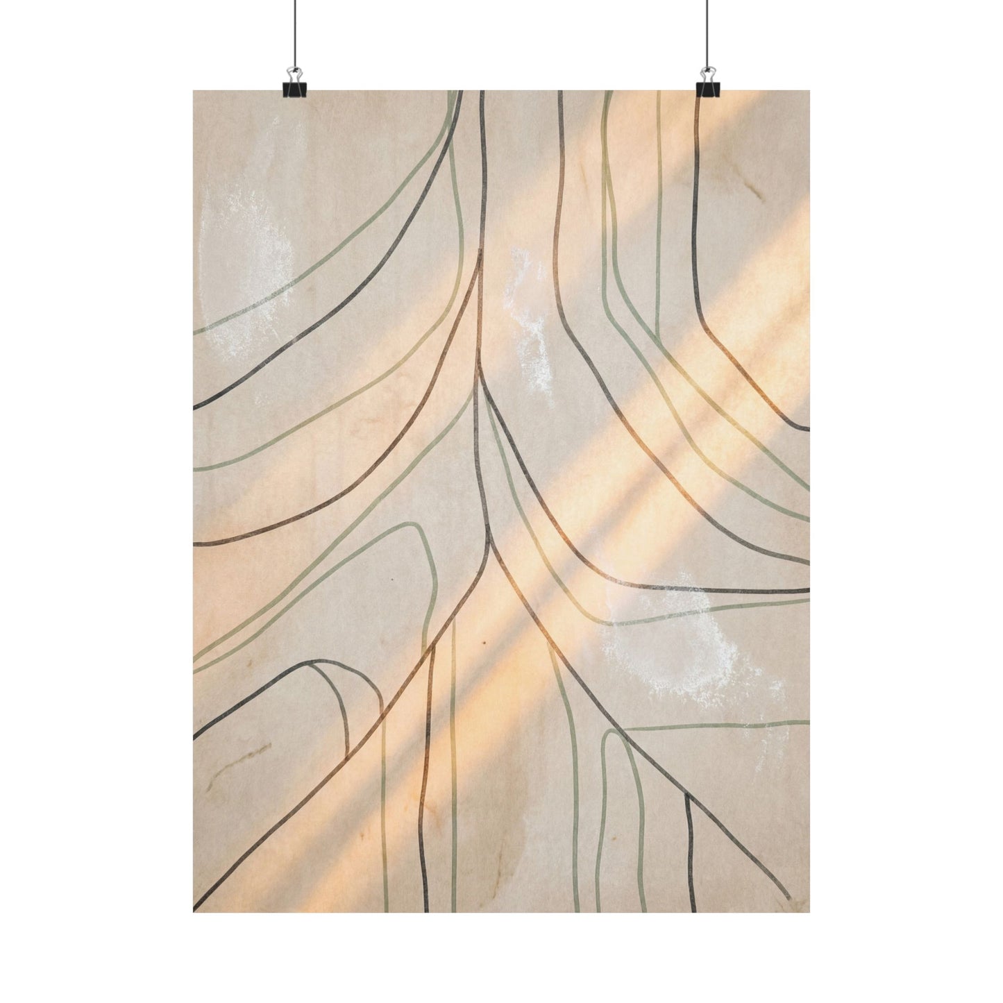 Winter Shoji Screen Minimal Line Wall Art Print | Elegant Decor Art Print