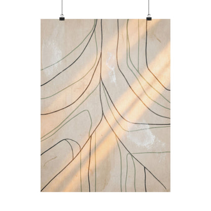 Winter Shoji Screen Minimal Line Wall Art Print | Elegant Decor Art Print