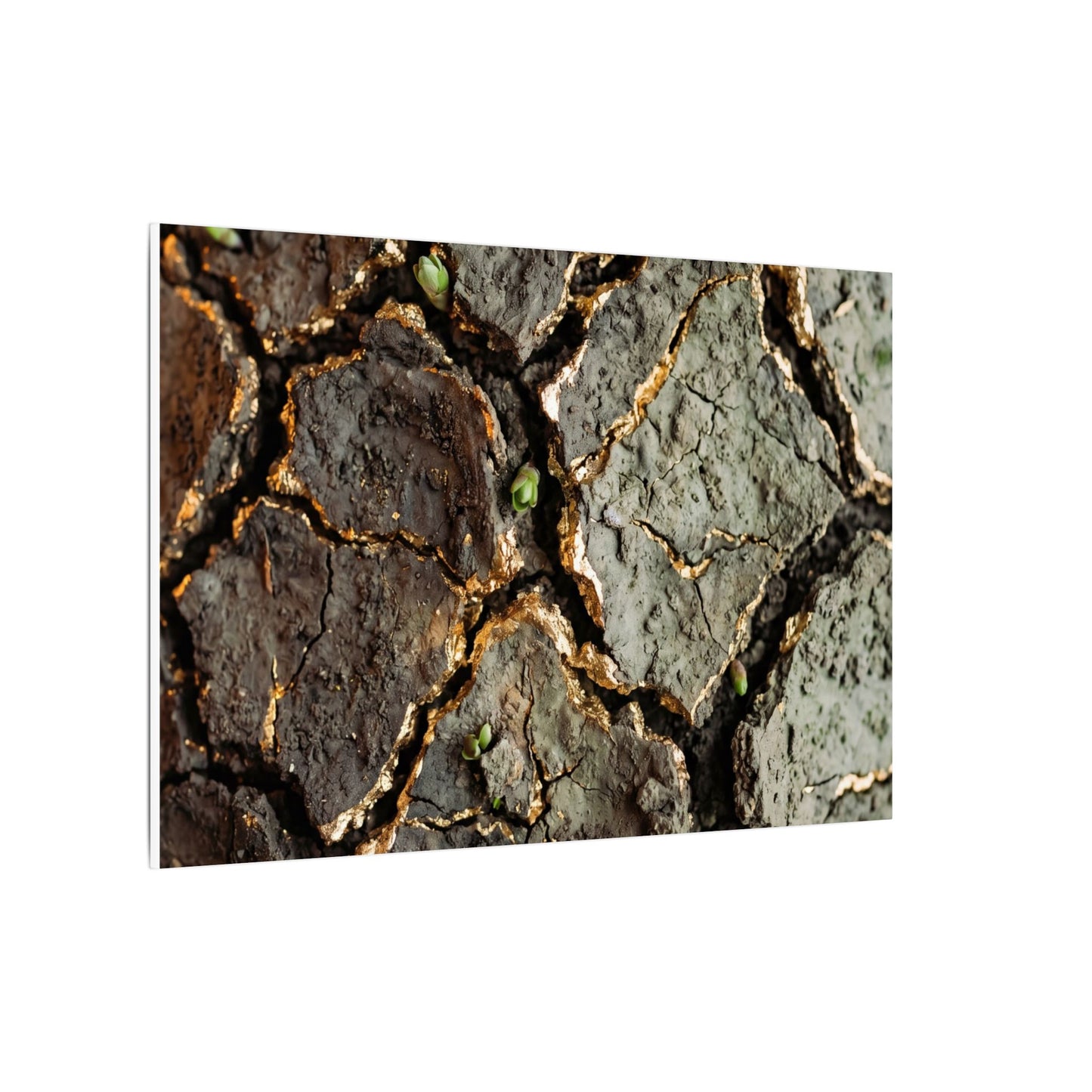 Earthy Cracked Earth Canvas Art - Japanese Pattern Japandi