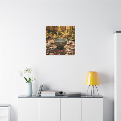 Golden Hour Ceramic Bowl Canvas Art - Japandi Fukinsei
