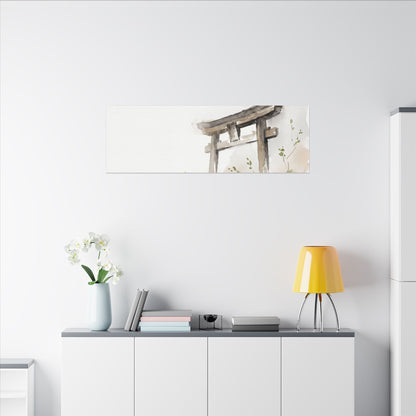 Fukinsei Torii Gate Canvas Art - Japandi Watercolor