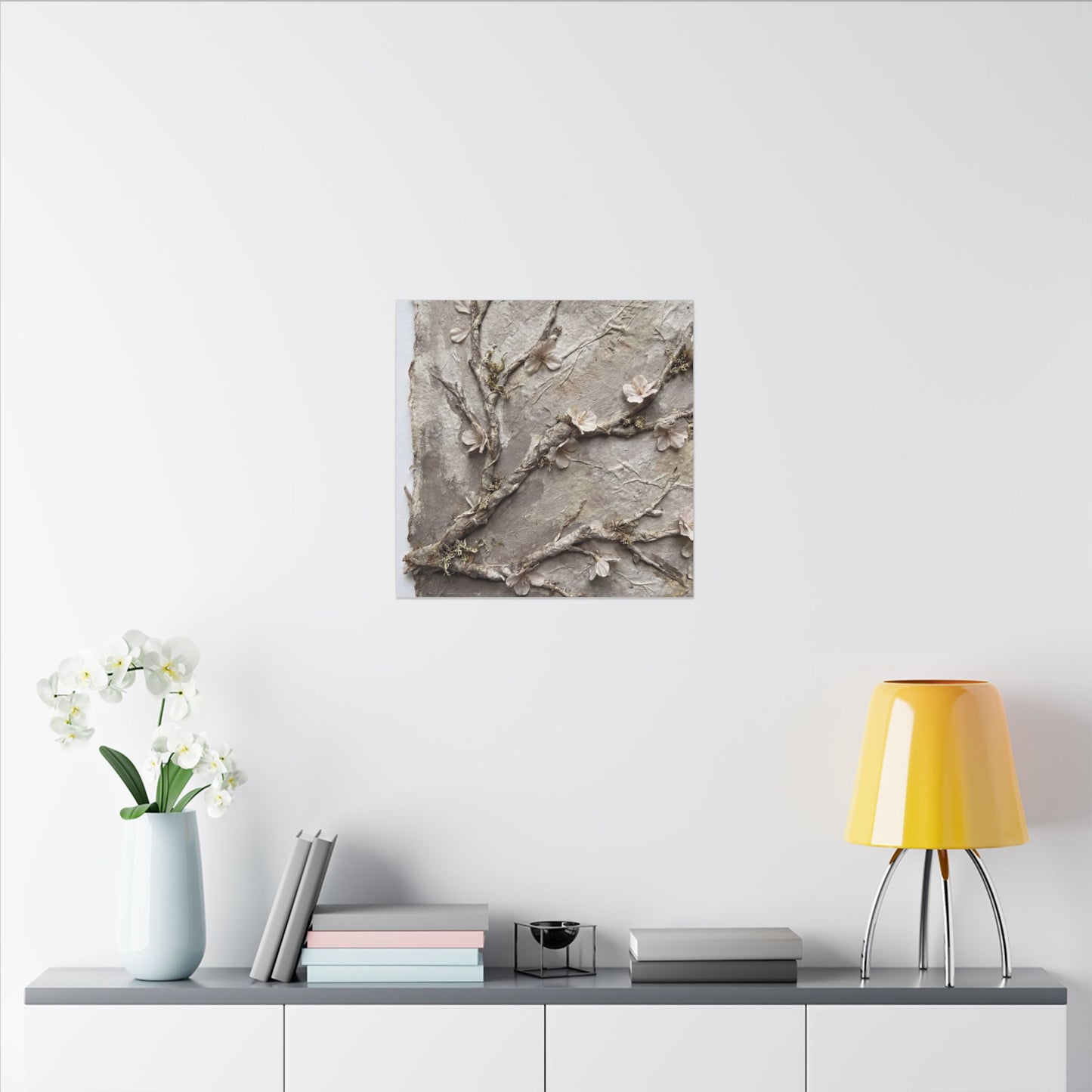 Summer Cherry Blossom Texture Canvas Art | Earthy Decor