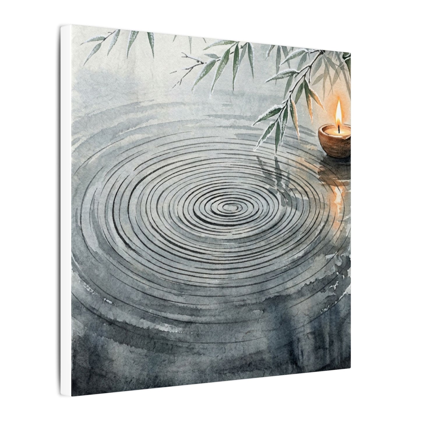 Water Ripple Sumi E Canvas Art | Calm Zen Art