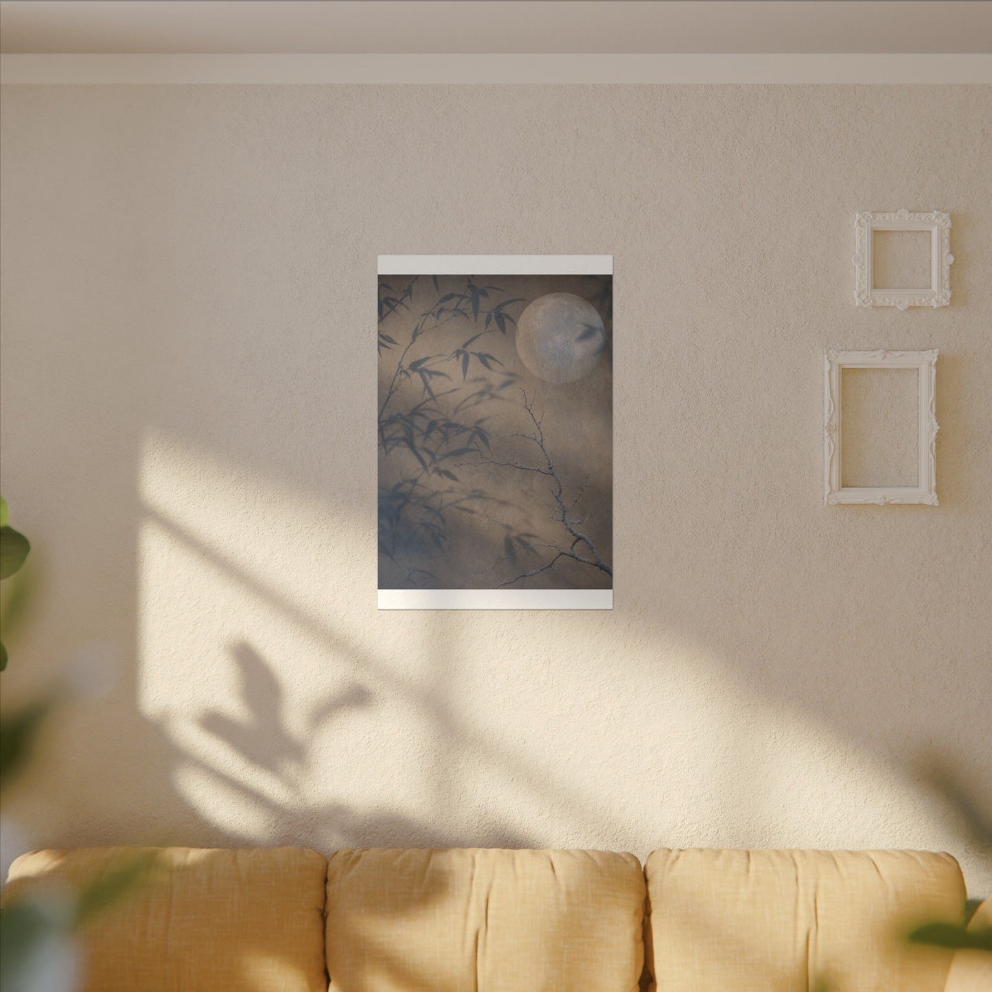 Shadow Play Canvas Art | Winter Japandi Japanese Pattern Art