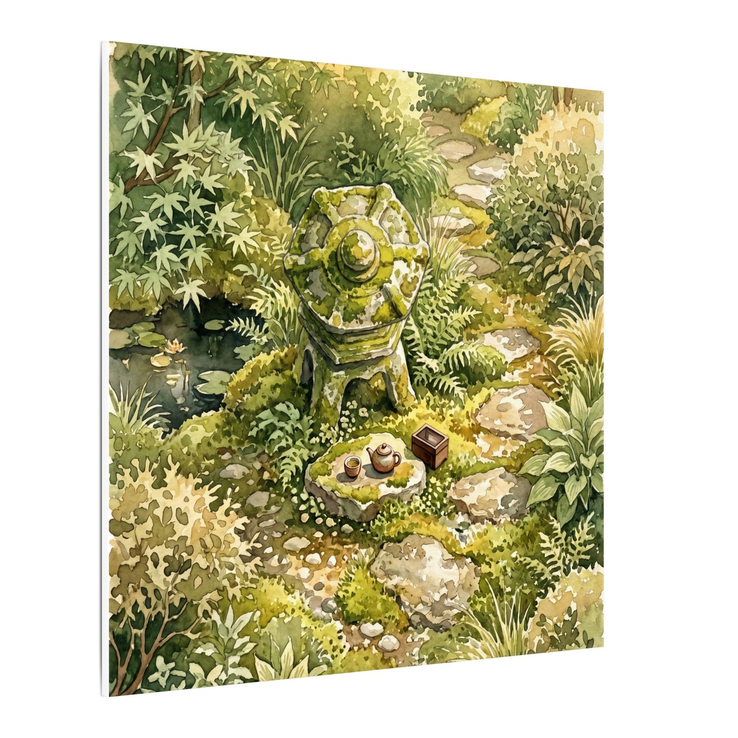 Datsuzoku Stone Lantern Canvas Art - Japandi Watercolor