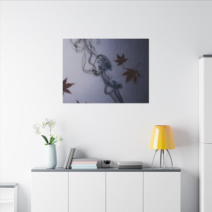 Dark Japandi Incense Smoke in Dawn | Moody Minimal Canvas Art