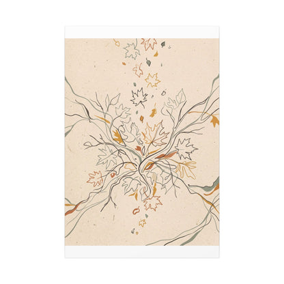Warm Shadow Play Canvas Art - Minimal Line Japandi
