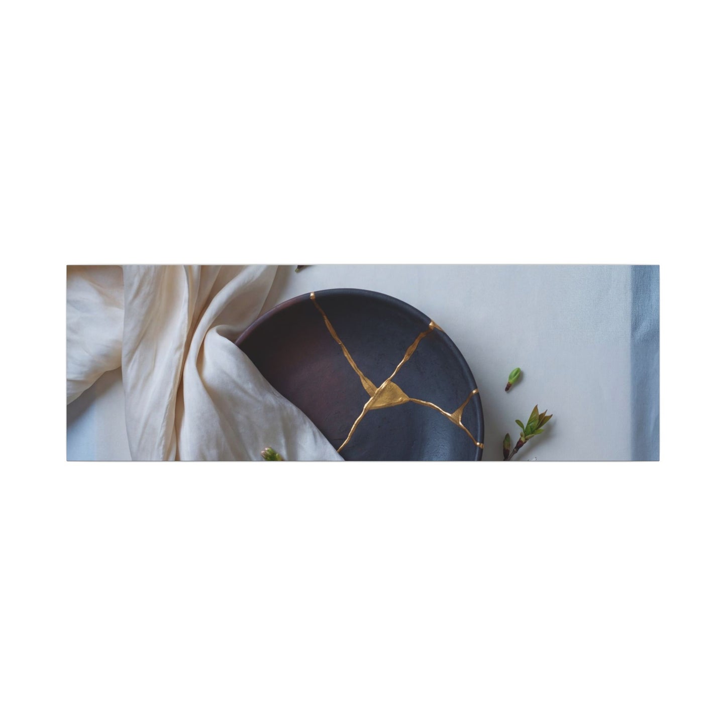 Ma Silk Drape Canvas Art - Kintsugi Gold Repair