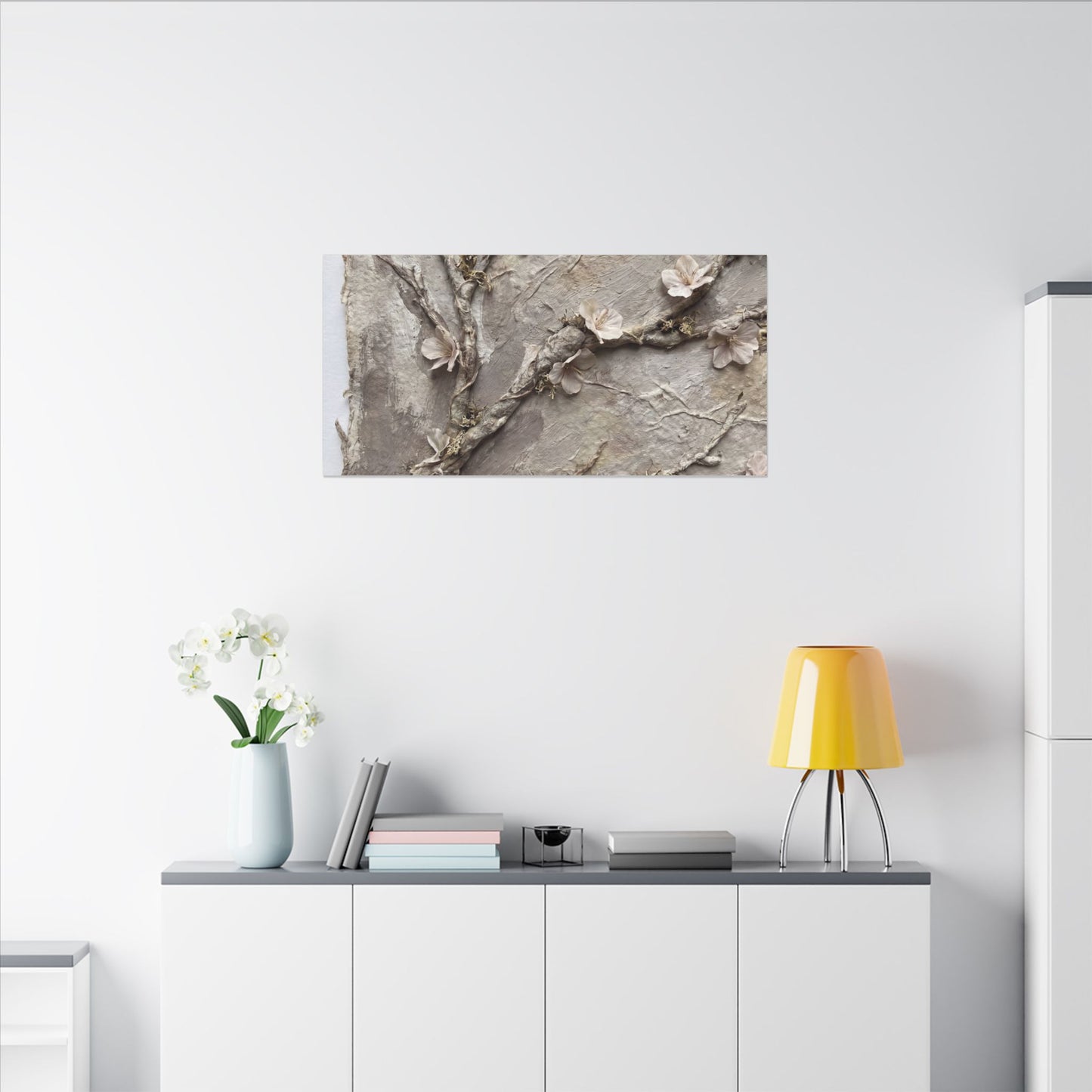 Summer Cherry Blossom Texture Canvas Art | Earthy Decor