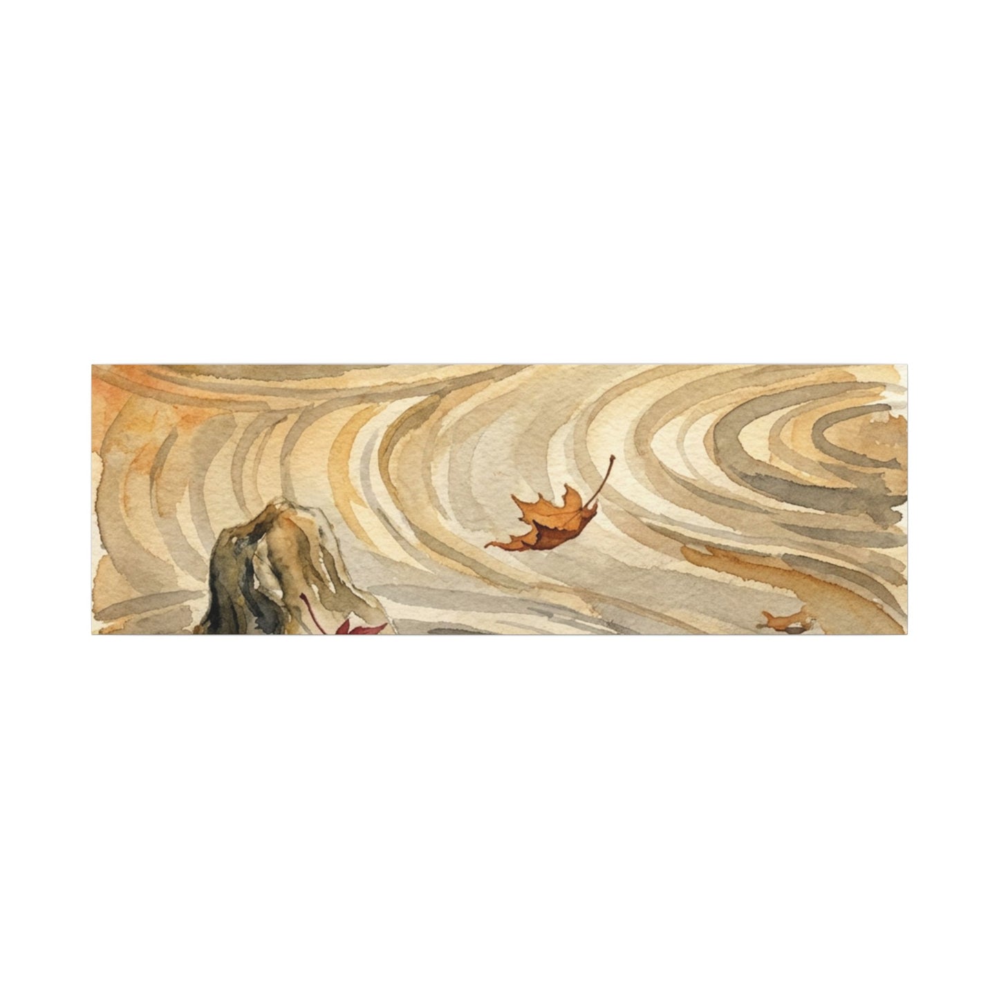 Autumn Rock Garden Watercolor Canvas Art | Neutral Decor