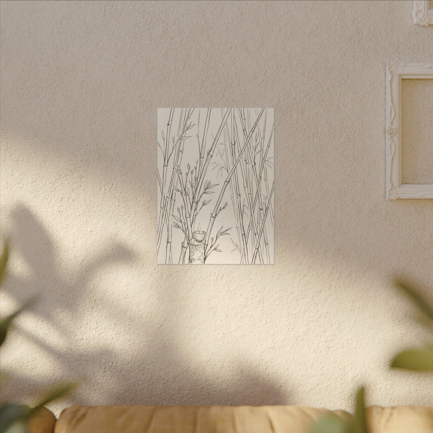 Candlelight Bamboo Grove Canvas Art - Japandi Fukinsei