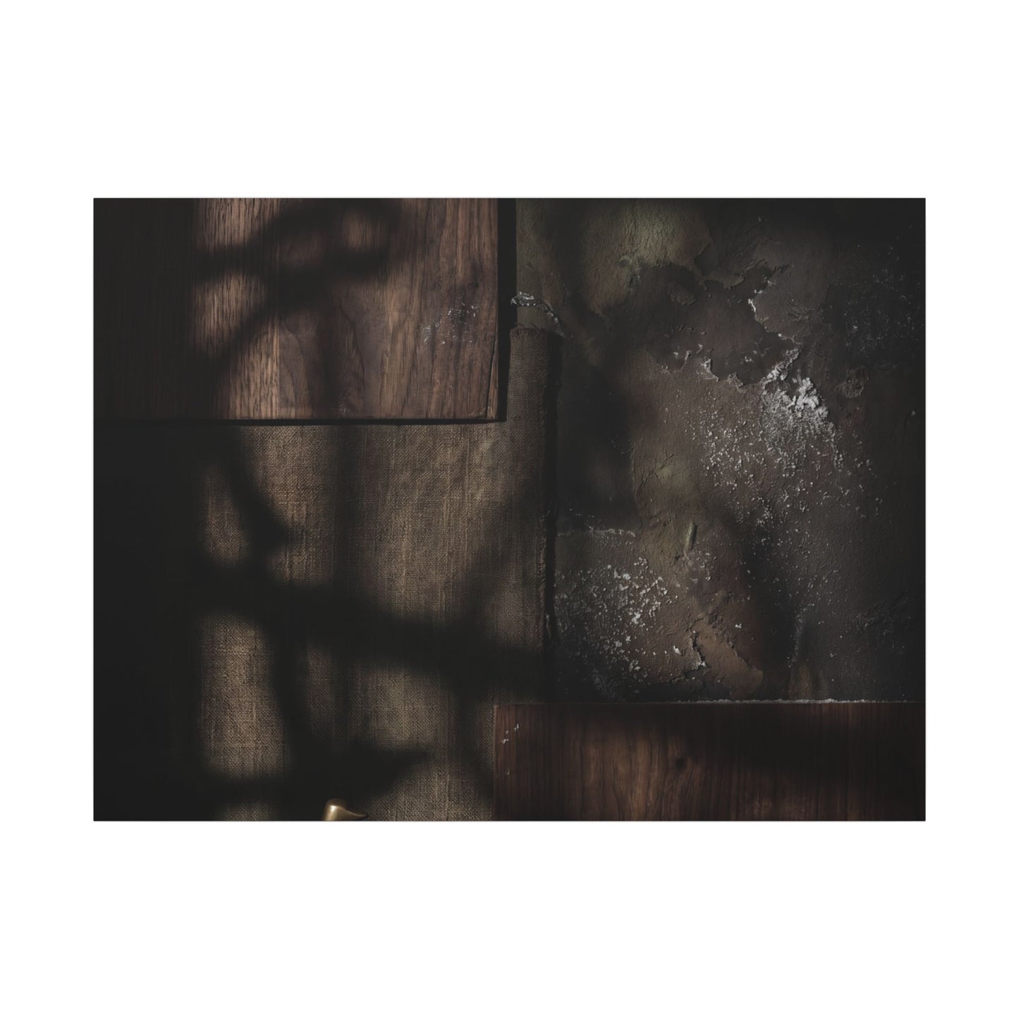 Dark Japandi Shadow Play in Candlelight | Dark Texture Canvas Art
