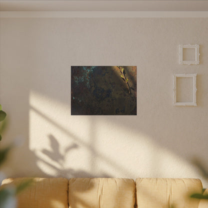 Golden Hour Rust Patina Canvas Art - Dark Japandi Ma