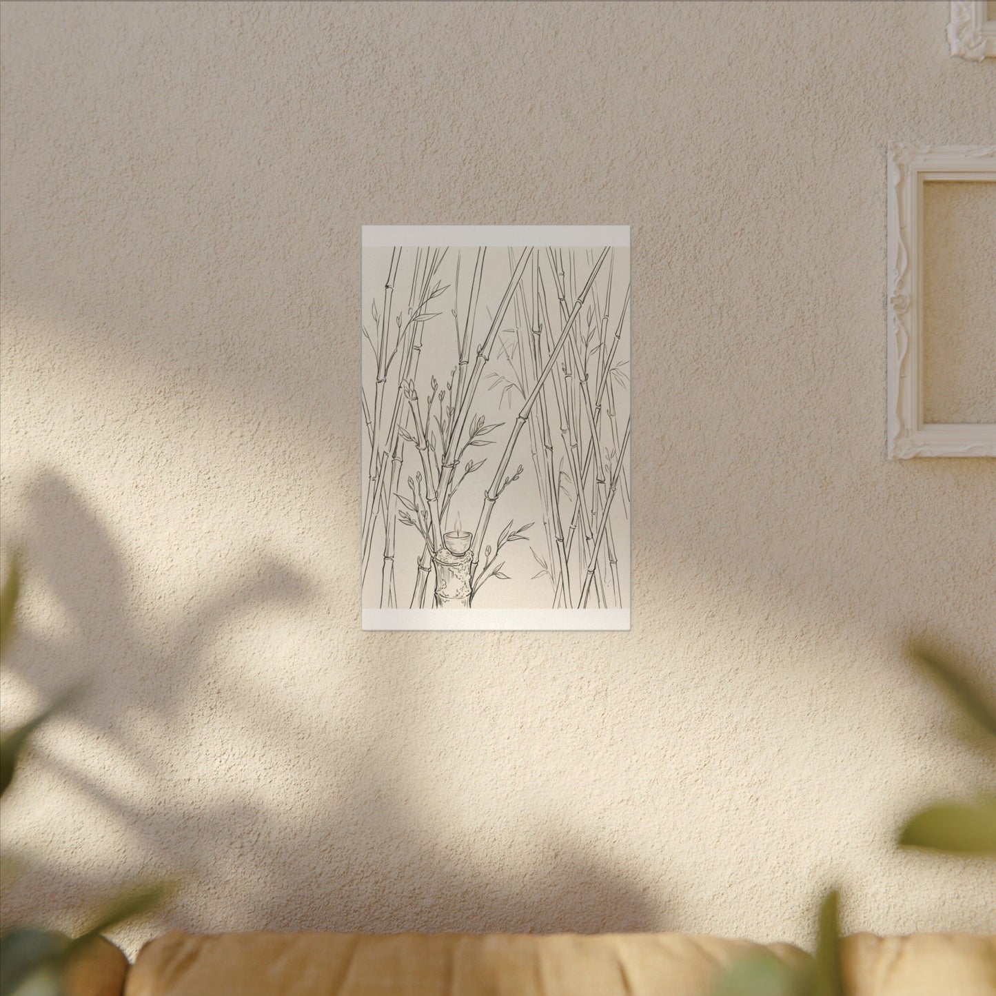 Candlelight Bamboo Grove Canvas Art - Japandi Fukinsei