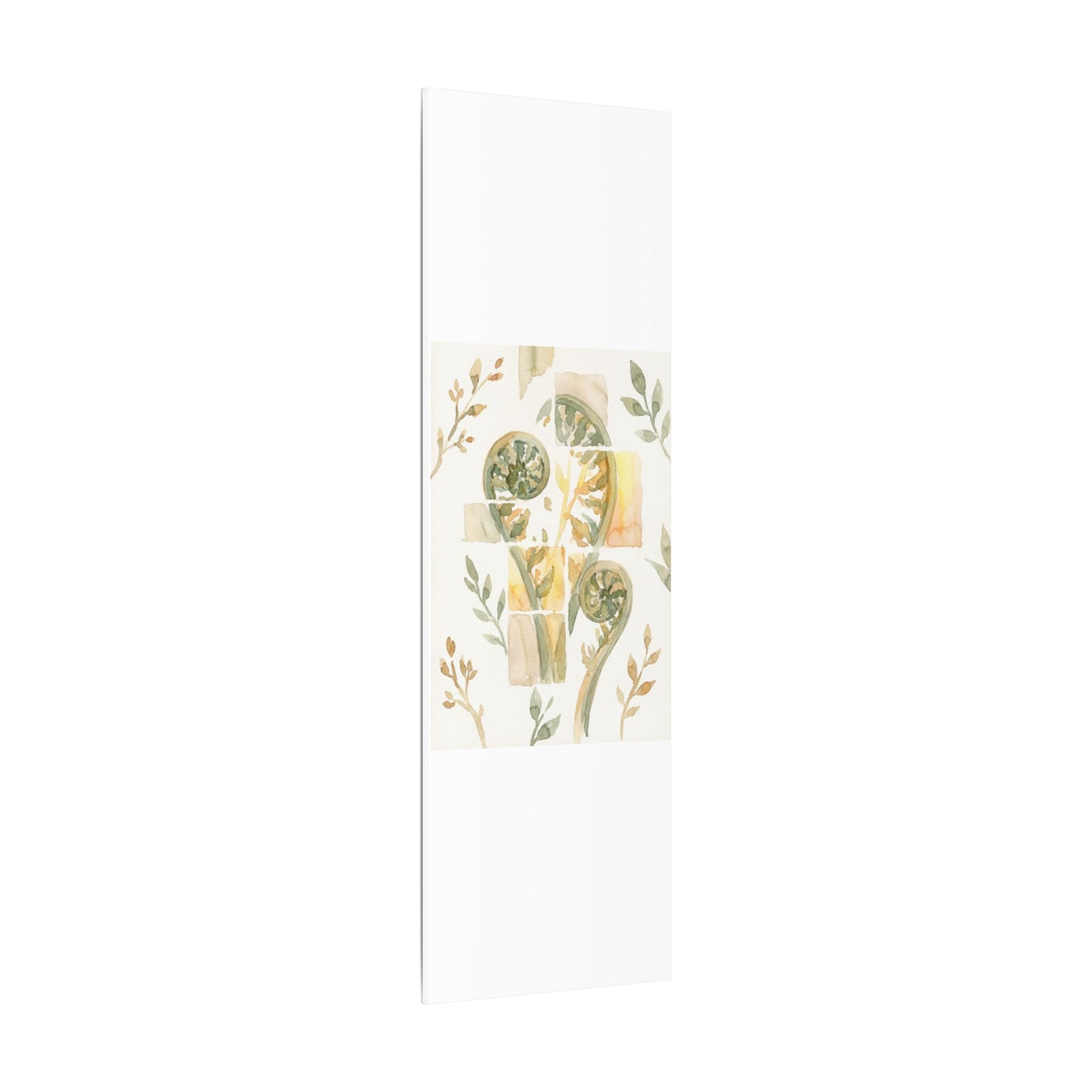 Earthy Fern Unfurling Canvas Art - Watercolor Japandi