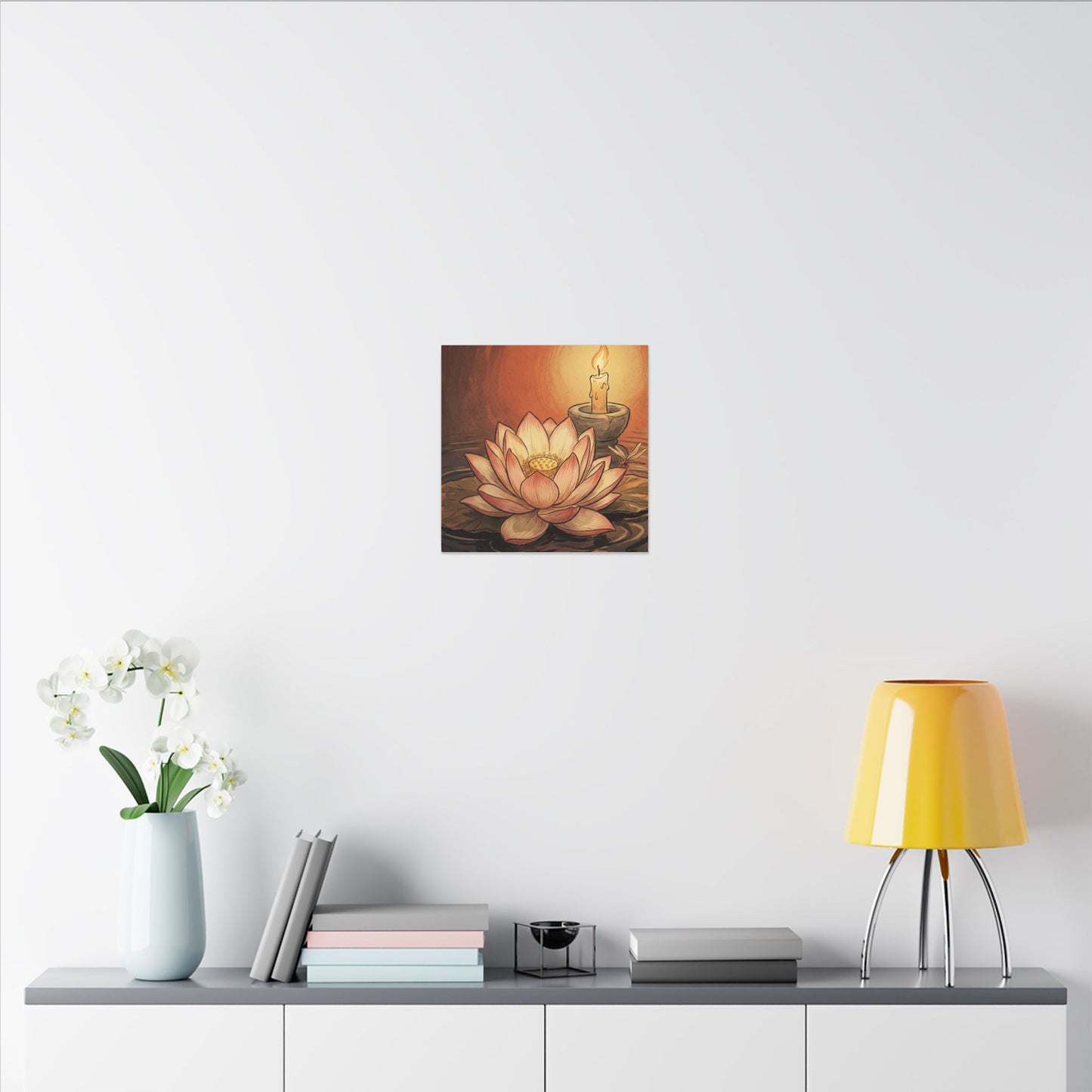 Lotus Flower Summer Canvas Art | Zen Contemplative Design
