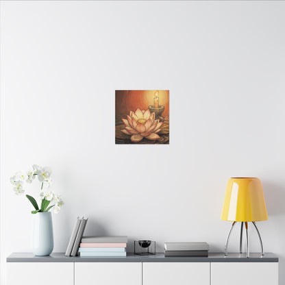 Lotus Flower Summer Canvas Art | Zen Contemplative Design