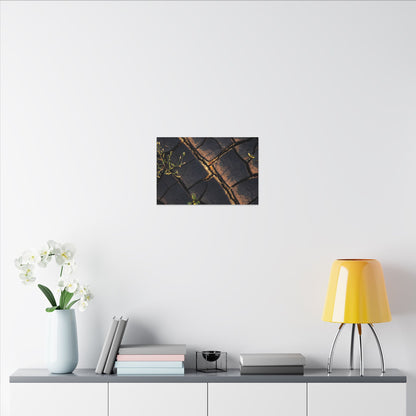 Kintsugi Cracked Earth in Golden Hour | Gold Vein Canvas Art