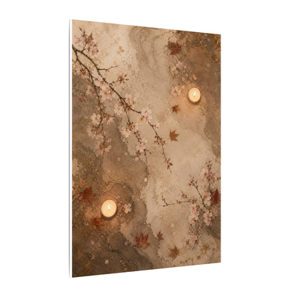 Cherry Blossom Canvas Art | Autumn Japandi Japanese Pattern Art