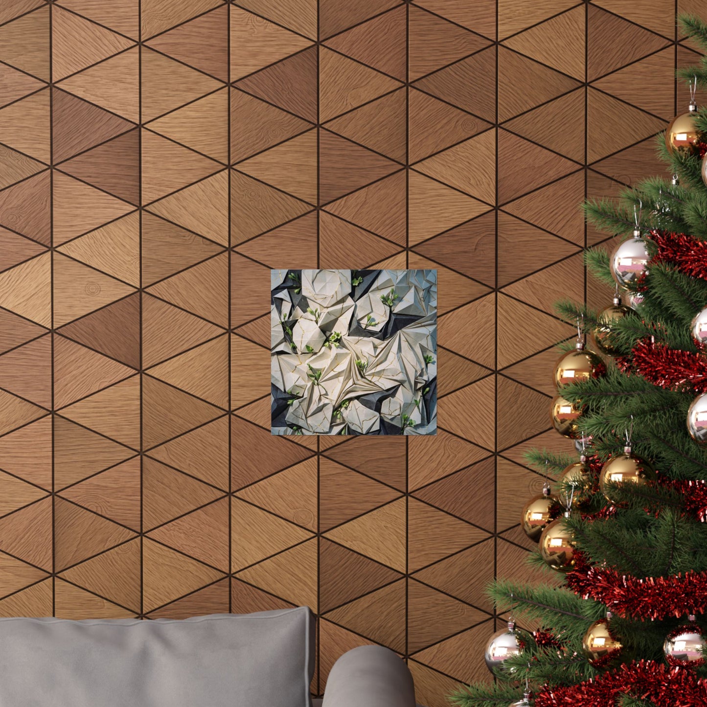 Paper Fold Gold Vein Wall Art Print | Resilient Kintsugi Art