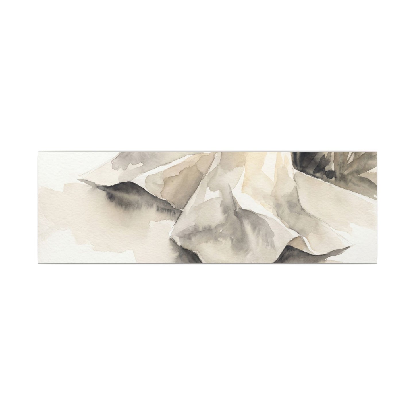 Paper Fold Watercolor Canvas Art | Warm Japandi Art