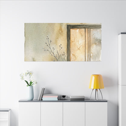 Ma Shoji Screen Canvas Art - Japandi Watercolor
