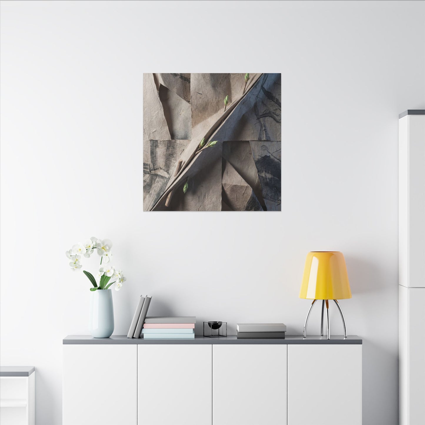 Paper Fold Canvas Art | Spring Japandi Japanese Pattern Art