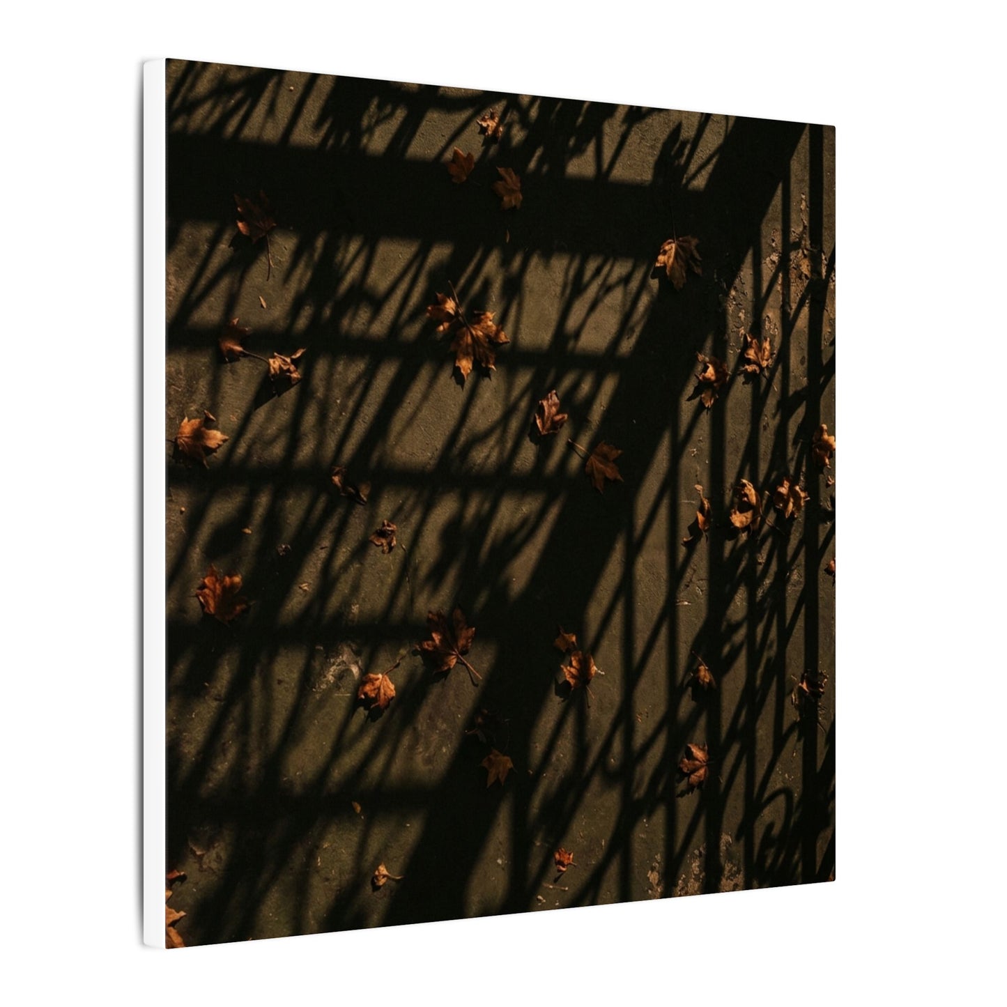 Shadow Play Canvas Art | Autumn Dark Japandi Moody Minimal Art