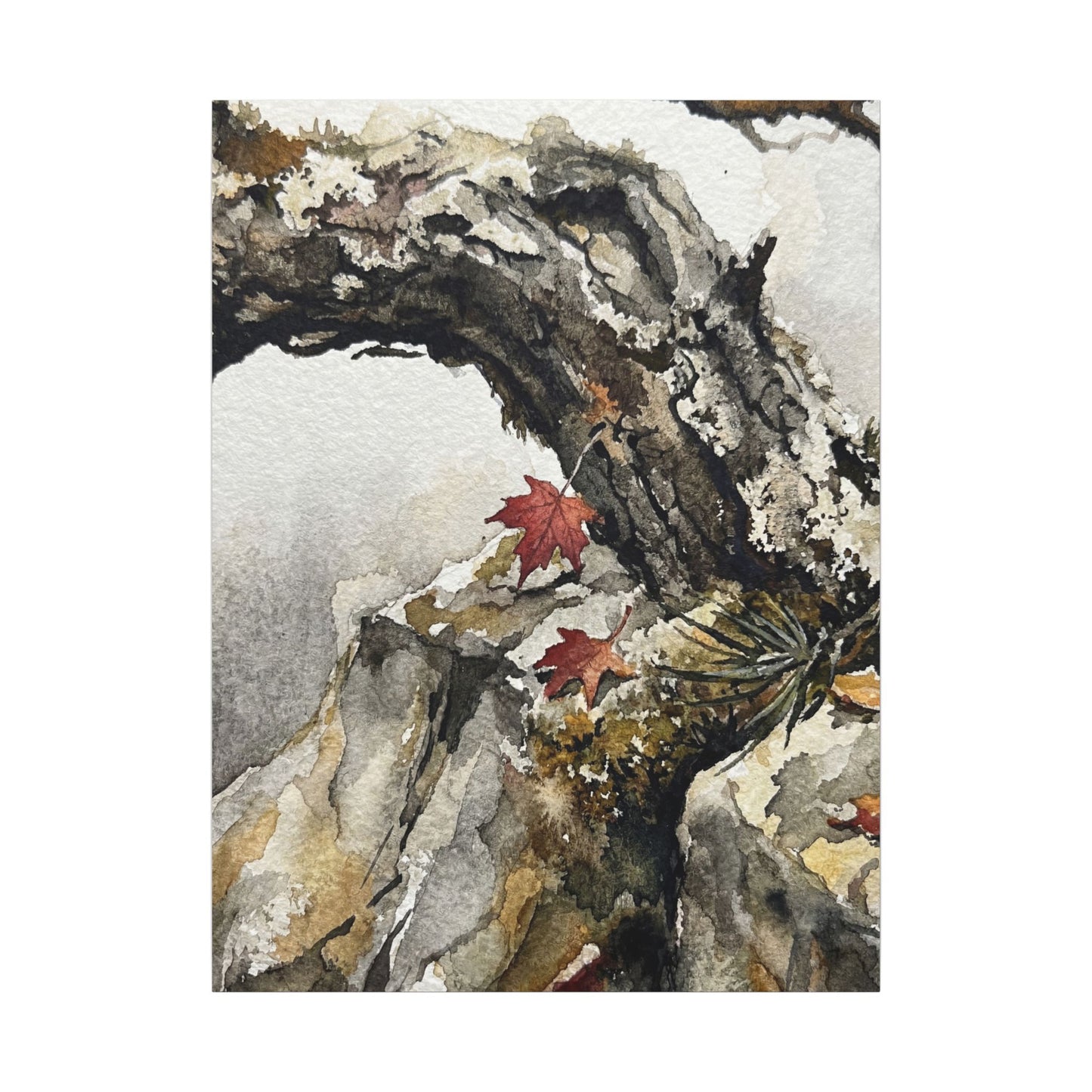 Pine Tree Autumn Canvas Art | Japandi Earthy Design