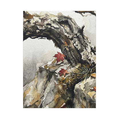 Pine Tree Autumn Canvas Art | Japandi Earthy Design