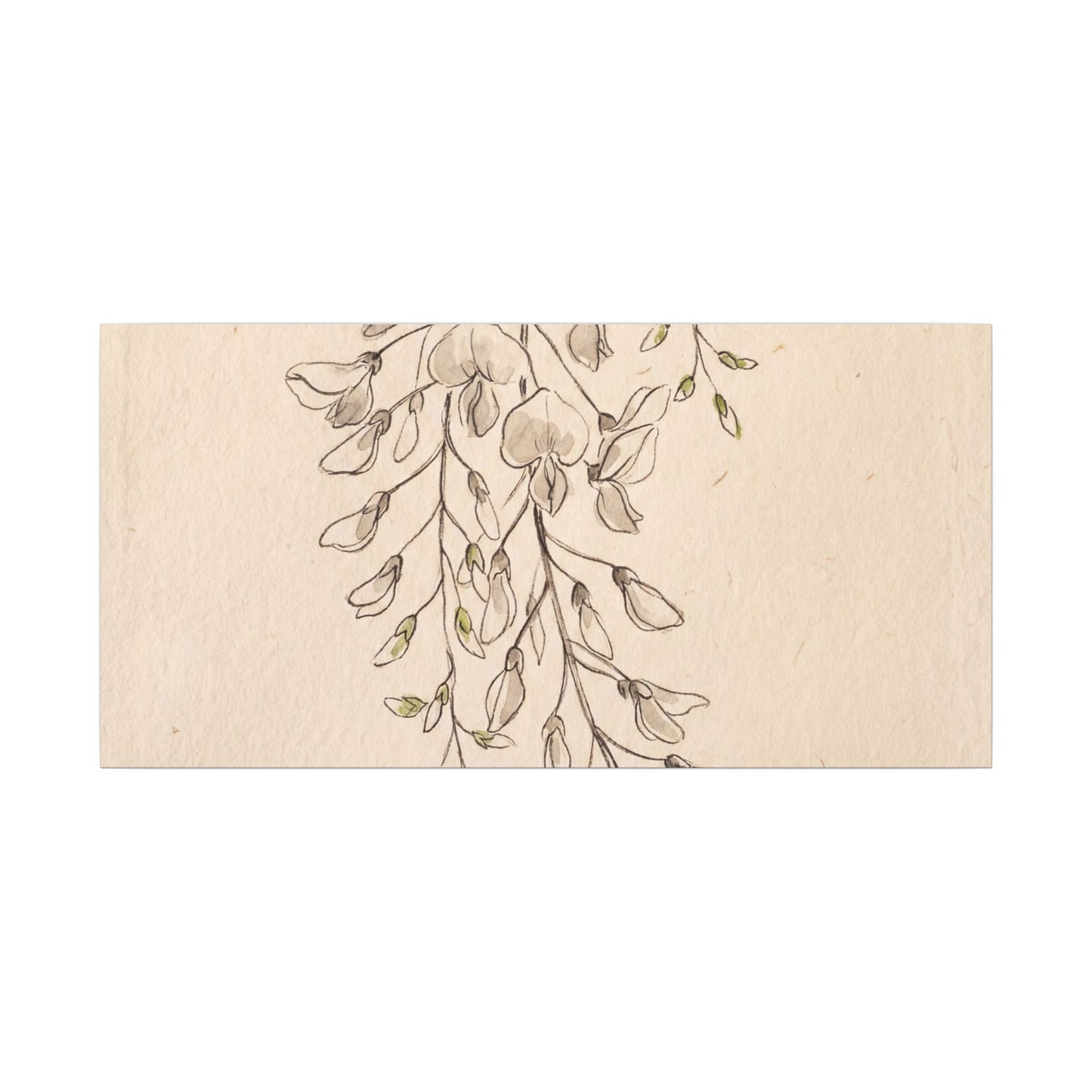 Japandi Wisteria in Golden Hour | Minimal Line Canvas Art