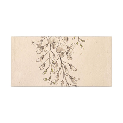 Japandi Wisteria in Golden Hour | Minimal Line Canvas Art