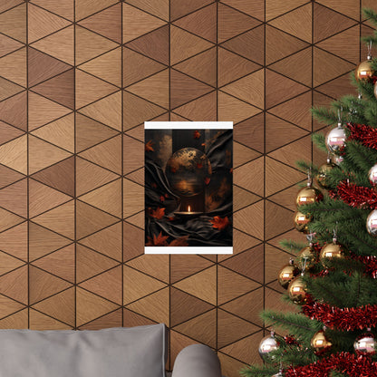 Kanso Silk Drape Wall Art Print - Dark Japandi Dark Texture