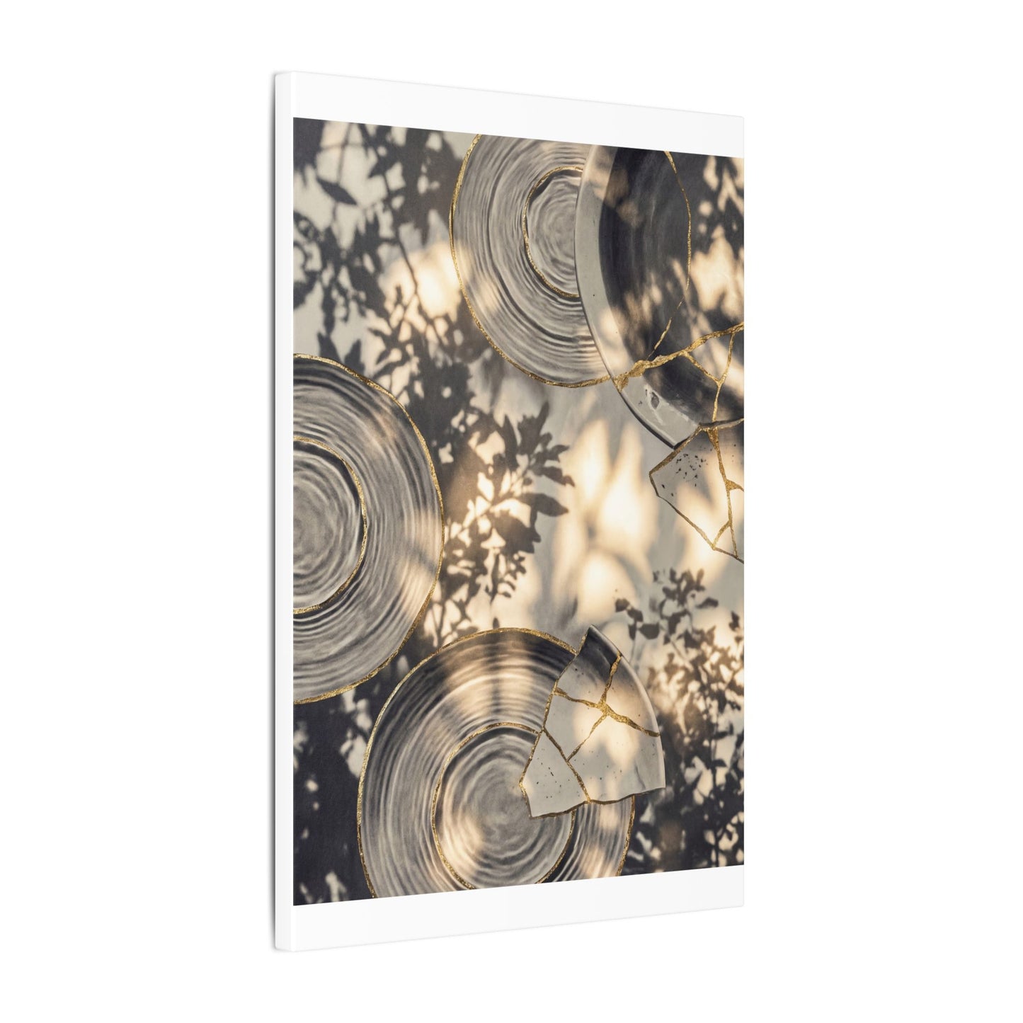 Healing Water Ripple Canvas Art - Gold Vein Kintsugi