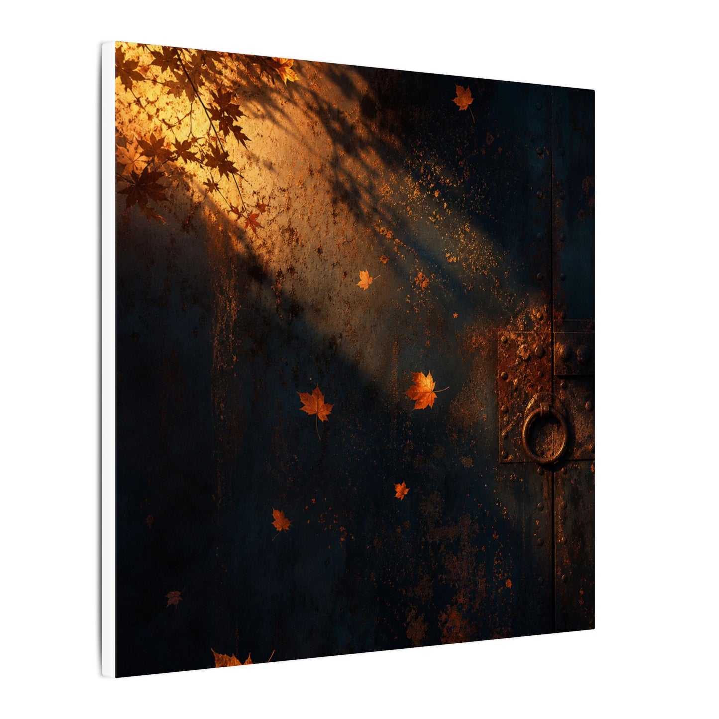 Dark Japandi Rust Patina in Golden Hour | Shadow Zen Canvas Art