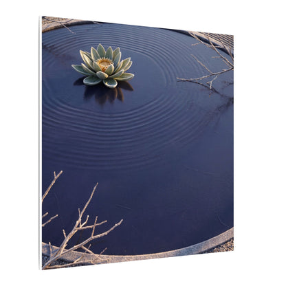 Lotus Flower Canvas Art | Winter Zen Karesansui Art