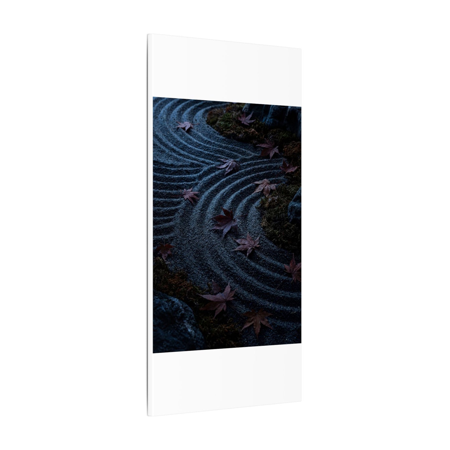Rock Garden Canvas Art | Autumn Dark Japandi Dark Texture Art
