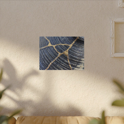 Shibui Water Ripple Canvas Art - Kintsugi Gold Repair