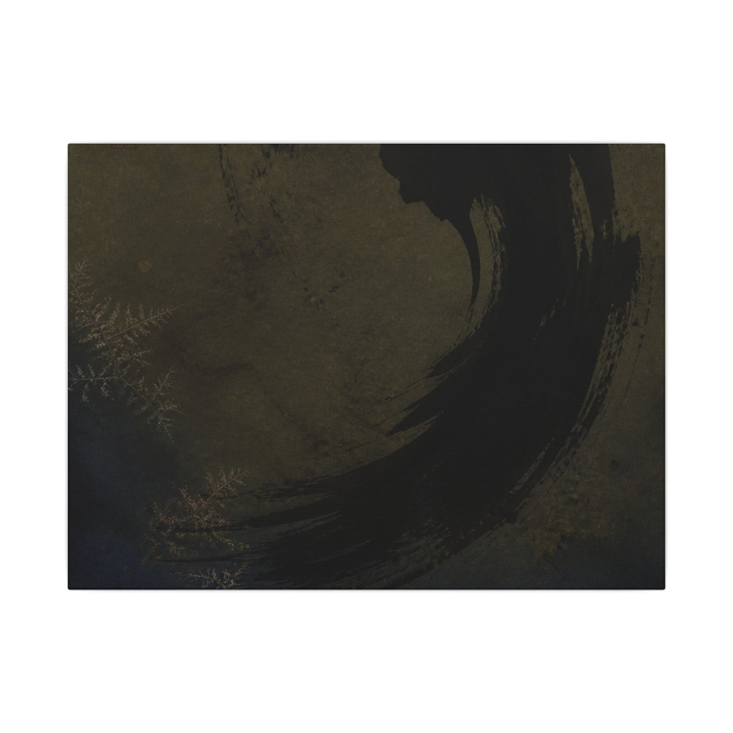 Seijaku Ink Brushstroke Canvas Art - Dark Japandi Moody Minimal