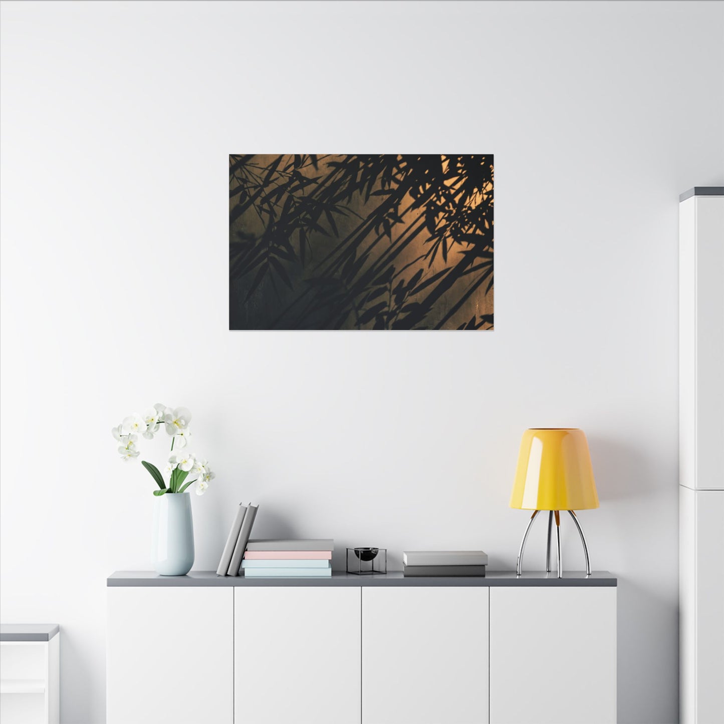Sophisticated Shadow Play Canvas Art - Shadow Zen Dark Japandi