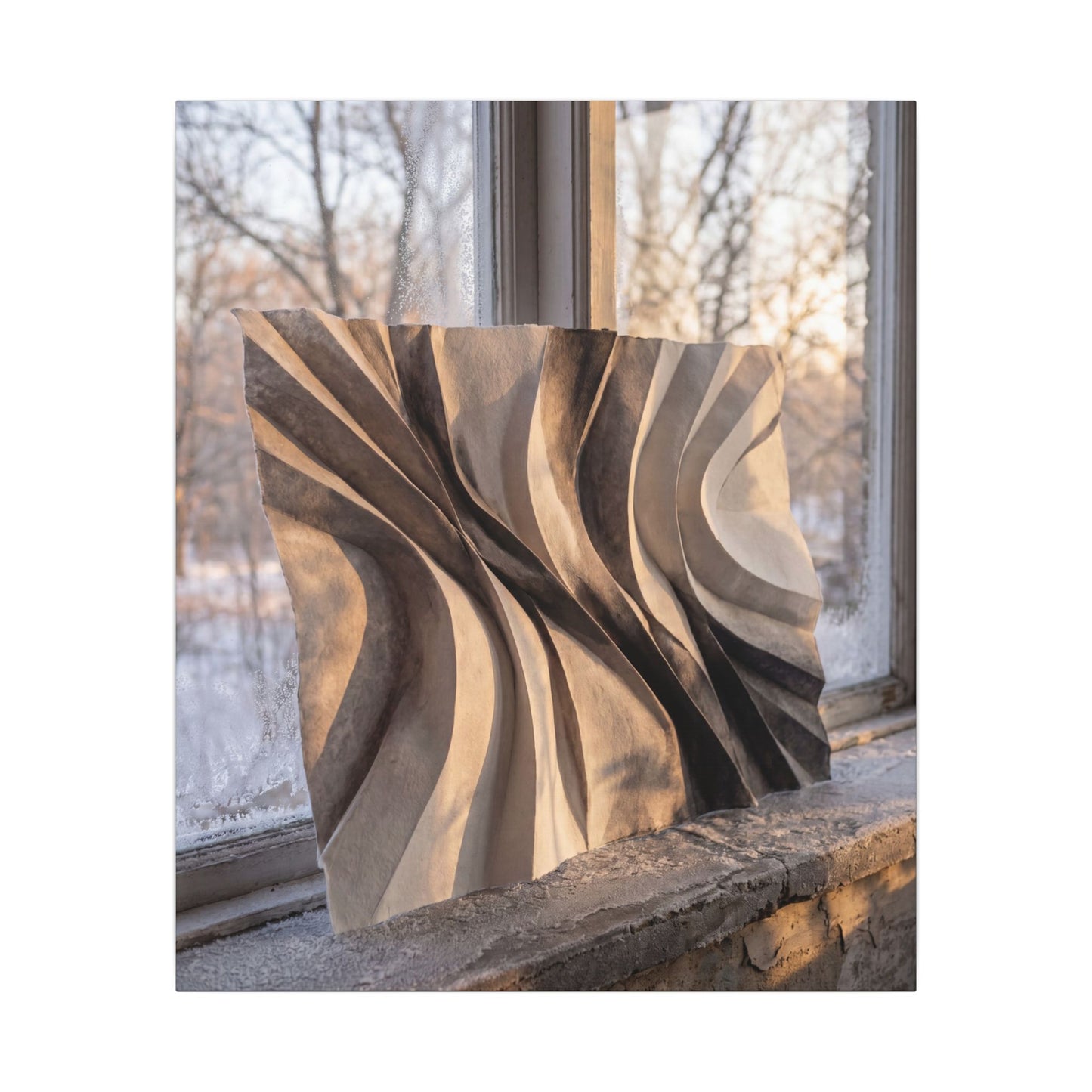 Mono No Aware Paper Fold Canvas Art - Japandi Minimal Line
