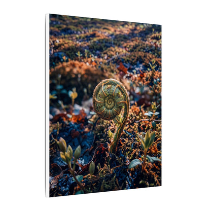 Kintsugi Fern Unfurling in Dappled | Gold Vein Canvas Art