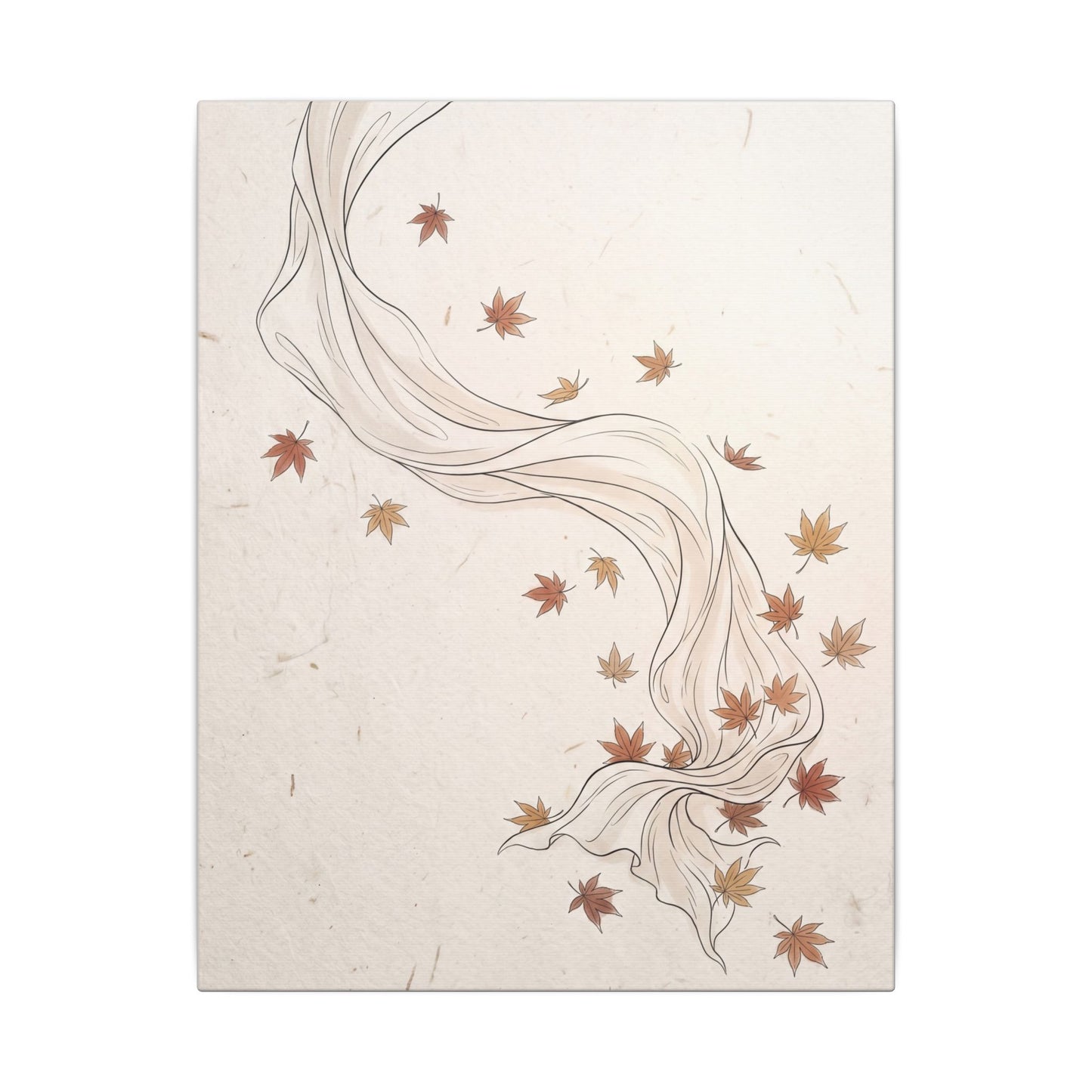 Japandi Silk Drape in Dawn | Minimal Line Canvas Art