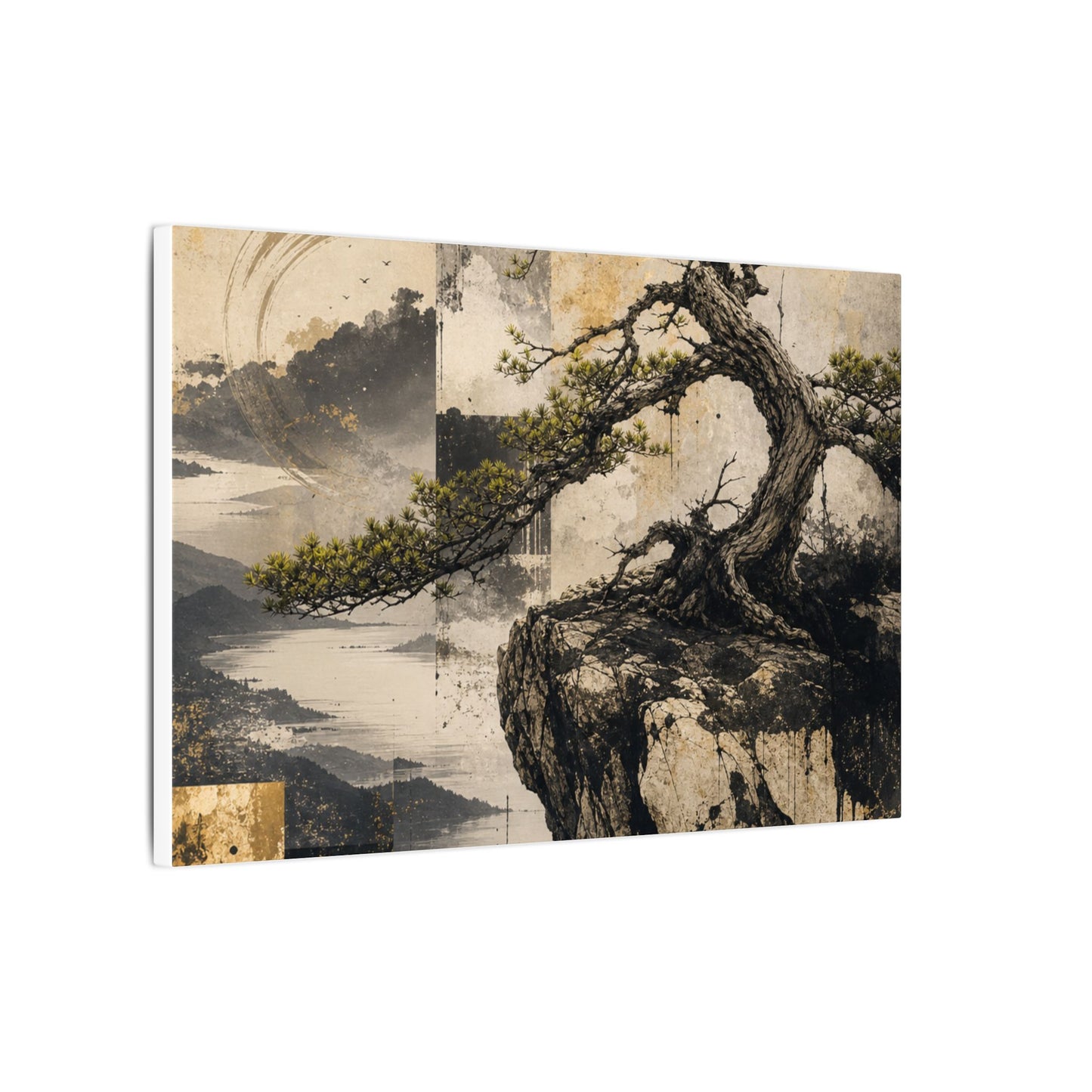 Golden Hour Pine Tree Canvas Art - Japandi Datsuzoku