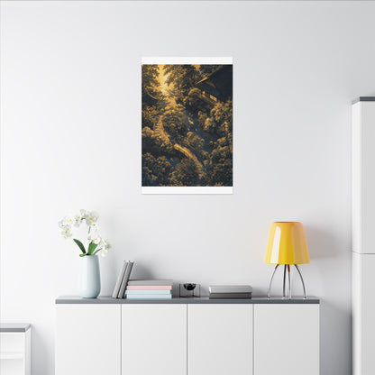 Contemplative Moonlit Garden Canvas Art - Ukiyo E Inspired Zen