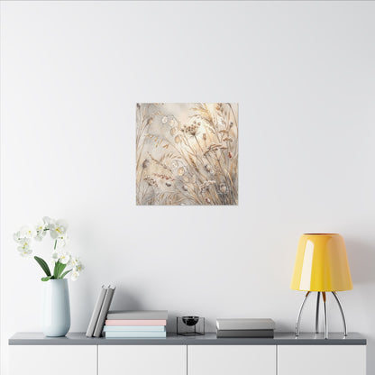 Winter Dried Flowers Watercolor Canvas Art | Warm Decor
